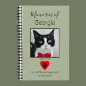 Cat Memorial Journal Sage Green Notitieboek