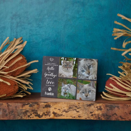 Cat Memorial Keepomwille Sympathy Pet Loss Memoria Fotoplaat (Zijkant)