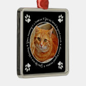 Cat Memorial Paw Prints Foto Metal Ornament (Rechts)