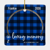 Cat Memorial Pet Loss Red Pset Keepomwille Foto Keramisch Ornament (Achterkant)