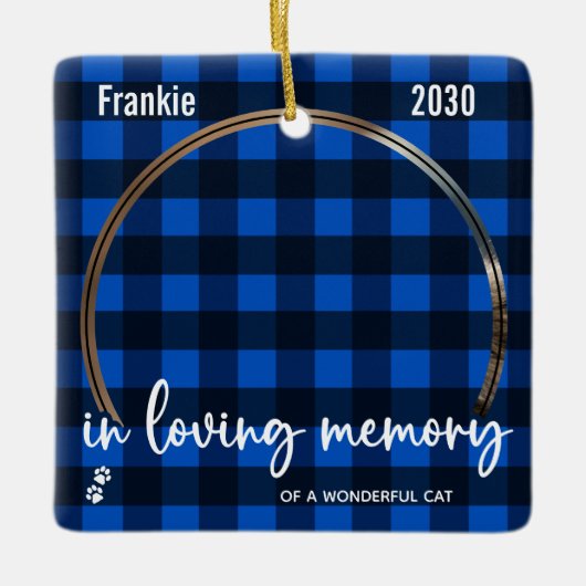 Cat Memorial Pet Loss Red Pset Keepomwille Foto Keramisch Ornament (Voorkant)