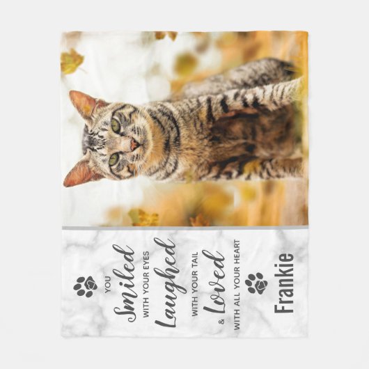 Cat Memorial Photo Fleece Deken (Voorkant)