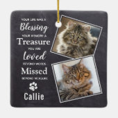 Cat Memorial Photo Keramisch Ornament (Achterkant)