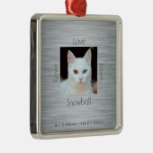 Cat Memorial Photo Love Kerstmis Metalen Ornament (Rechts)