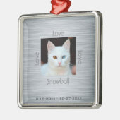 Cat Memorial Photo Love Kerstmis Metalen Ornament (Links)