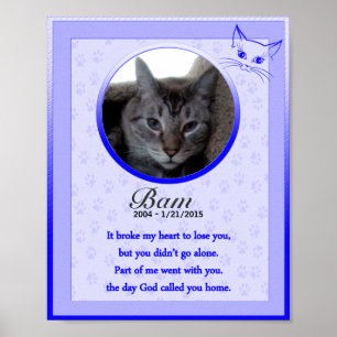 Cat Memorial Poster Print - Religieuze Verse