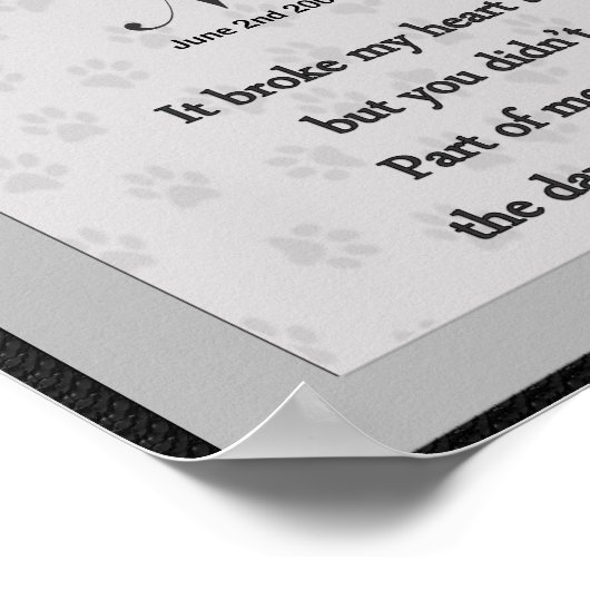 Cat Memorial Poster Print - Religieuze Verse (Hoek)