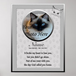 Cat Memorial Poster Print - Religieuze Verse
