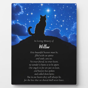 Cat Memorial Sympathie Spirituele aangepaste naam Fotoplaat