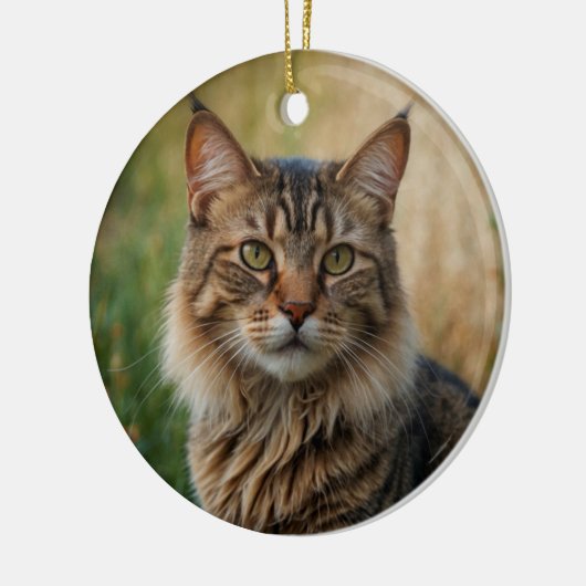 Cat Memorial Sympathy Aangepaste foto en tekst Keramisch Ornament (Links)