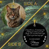 Cat Memorial Sympathy Aangepaste foto en tekst Keramisch Ornament