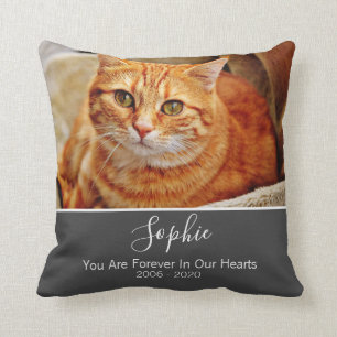 Cat Memorial Tribution Photo Cat Lovers Add Name Kussen