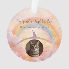 Cat Memorial Watercolor Rainbow Bridge Ornament