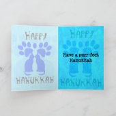 Cat Menorah Chanukah Kaarten (Binnen)