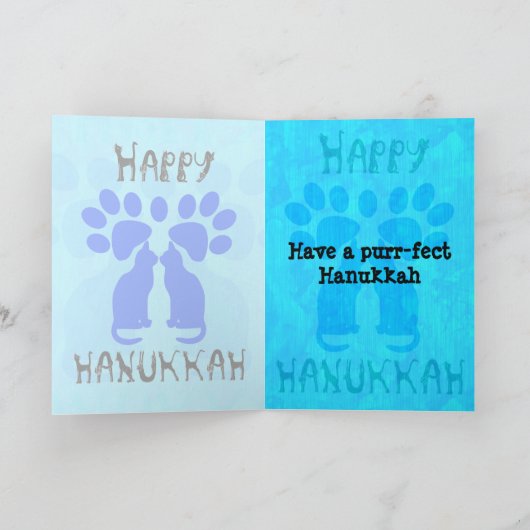 Cat Menorah Chanukah Kaarten (Binnen)