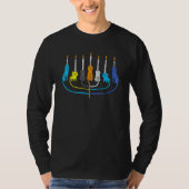 Cat Menorah Cute Jewish Kitten Hanukkah Chanukah P T-shirt (Voorkant)