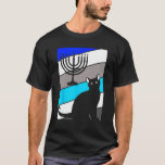 Cat Menorah Hanukkah Cute Kitten Chanukah Joods H T-shirt<br><div class="desc">Cat Menorah Chanoeka Schattigee Kitten Chanoeka joodse vakantie</div>