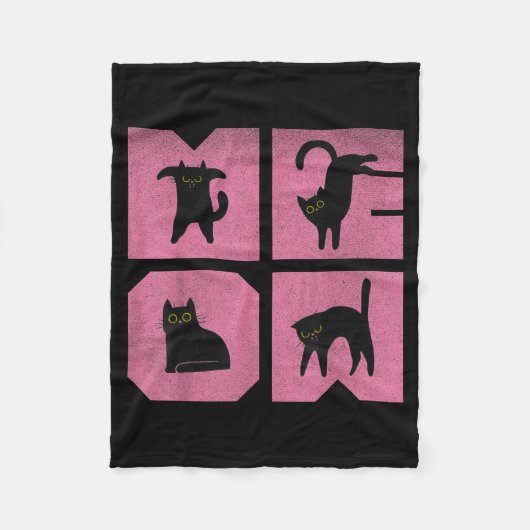 Cat - Meow Art  Fleece Deken (Voorkant)