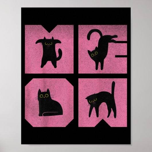 Cat - Meow Art  Poster (Voorkant)