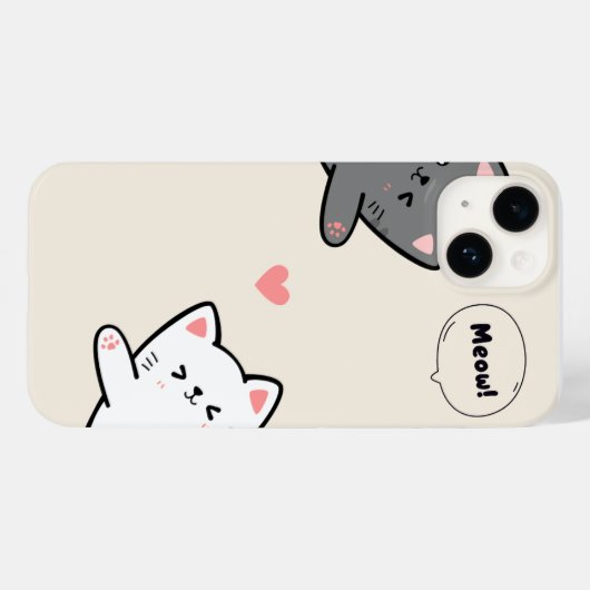 CAT MEOW DESIGN PHONE COVER (Achterkant (horizontaal))