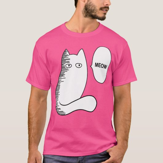 Cat Meow Funny Saitama Meme T-shirt (Voorkant)