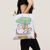 Cat Meow in Raining Geweldig Ontwerp Tote Bag (Dichtbij)