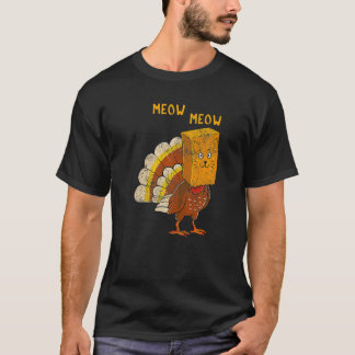 Cat Meow Thanksgiving Turkey Kitten Cat Kinder Wom T-shirt