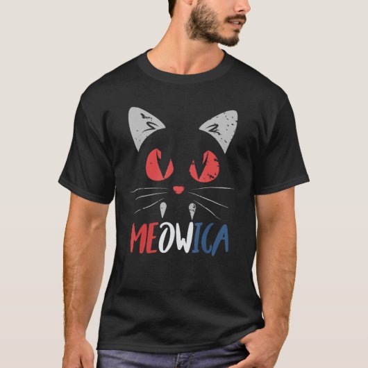Cat Meowica 4th of July Patriotic T-shirt (Voorkant)