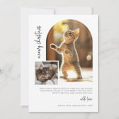 Cat Meowy Christmas Arch Fotokaart Feestdagenkaart (Voorkant)