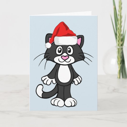 CAT MEOWY CHRISTMAS-KAART FEESTDAGEN KAART (Voorkant)