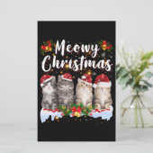 Cat Meowy Family Matching Kerstpyjama Santa (Staand voorkant)