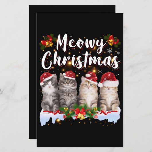 Cat Meowy Family Matching Kerstpyjama Santa (Voorkant / Achterkant)