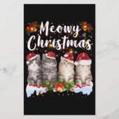 Cat Meowy Family Matching Kerstpyjama Santa (Voorkant)