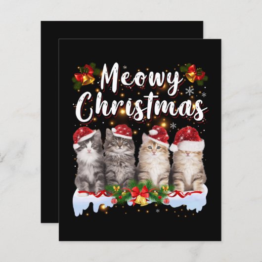 Cat Meowy Family Matching Kerstpyjama Santa (Voorkant / Achterkant)