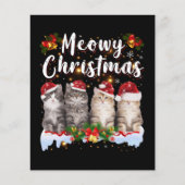 Cat Meowy Family Matching Kerstpyjama Santa (Voorkant)