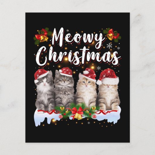 Cat Meowy Family Matching Kerstpyjama Santa (Voorkant)