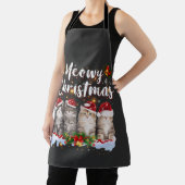 Cat Meowy Family Matching Kerstpyjama Santa Schort (Insitu)