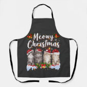 Cat Meowy Family Matching Kerstpyjama Santa Schort (Voorkant)