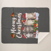 Cat Meowy Family Matching Kerstpyjama Santa Sherpa Deken (Voorkant (horizontaal))