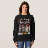 Cat Meowy Family Matching Kerstpyjama Santa Trui (Voorkant volledig)