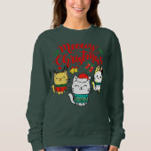 Cat Meowy Family Matching Kerstpyjama Santa Trui (Voorkant)