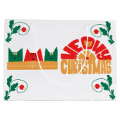 Cat Meowy Kerstcadeau Tas Groot Cadeauzakje (Achterkant)