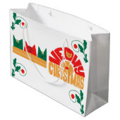Cat Meowy Kerstcadeau Tas Groot Cadeauzakje (Achterkant Gekanteld)