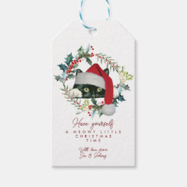 Cat Meowy Little Christmas tijd vakantie cadeau la Cadeaulabel