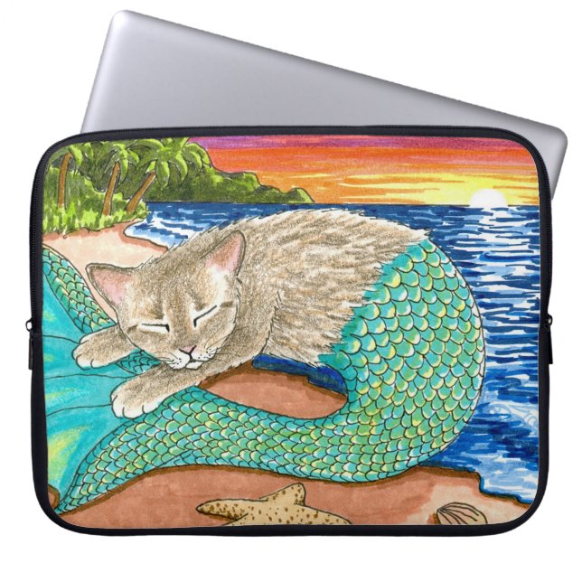 Cat Mermaid 23 Laptop Sleeve (Voorkant)