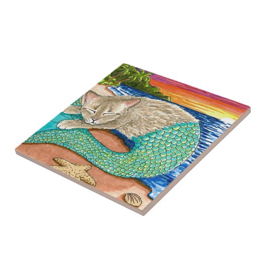 Cat Mermaid 23 Tegeltje (Zijkant)