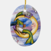Cat Mermaid 29 Keramisch Ornament (Voorkant)