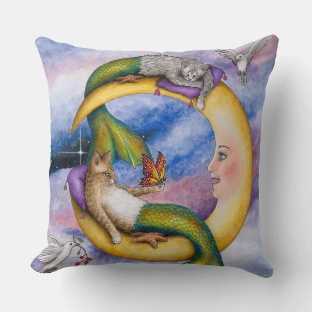 Cat Mermaid 29 Kussen (Voorkant)
