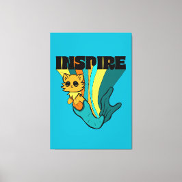 Cat Mermaid ASL Inspire Spiral Photo Notitieboek Canvas Afdruk