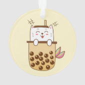 Cat Mermaid Boba Milk Tea Ornament (achterkant)